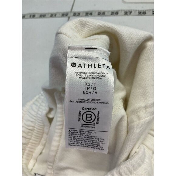 Athleta Ivory sweat pant terrycloth Joggers XS Tall pockets athleisure dance - Picture 7 of 8